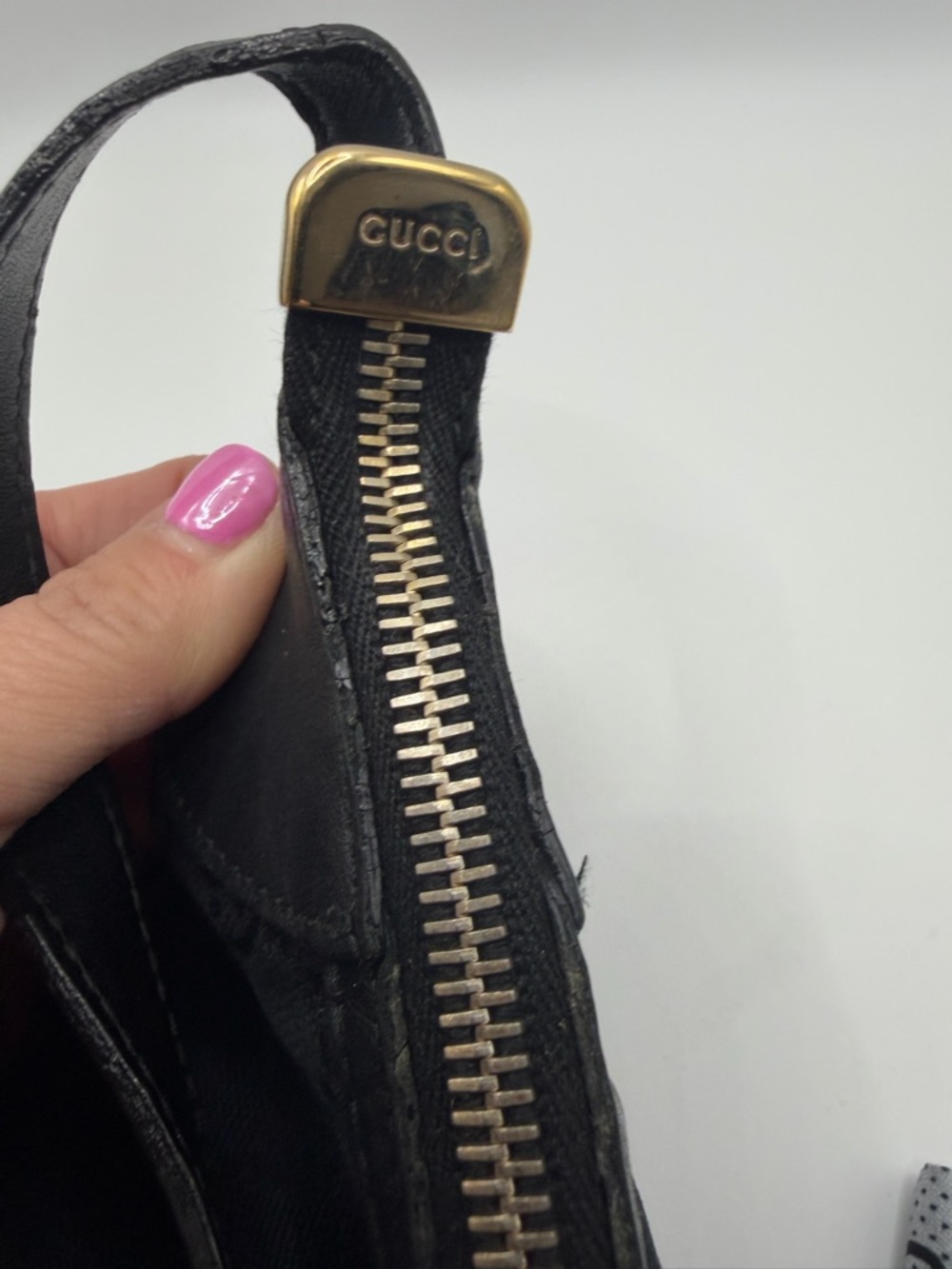 Gucci Black Monogram Crescent Shoulder Bag with Gold Hardware Pochette - Picture 5 of 11